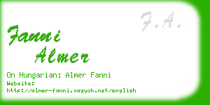 fanni almer business card